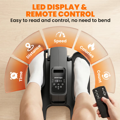 Under Desk Elliptical Machine, Electric Elliptical Machine for Seniors with Manual/Auto Mode, 12 Adjustable Speed, Portable Seated Pedal Exerciser with Remote Control & LED Monitor for Home