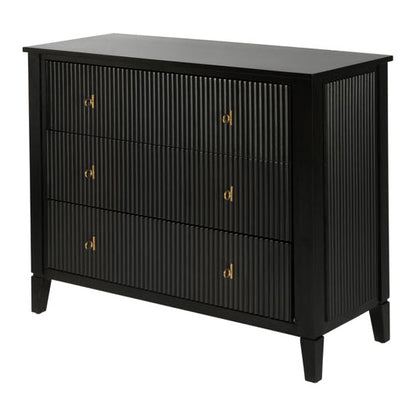 Heidi Black Chest of Drawers Brass/Silver