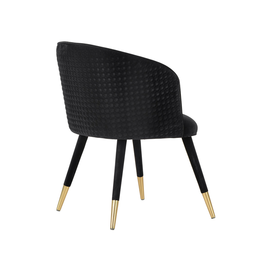 Bellucci Circles Dining Chair - Black - Brass Caps