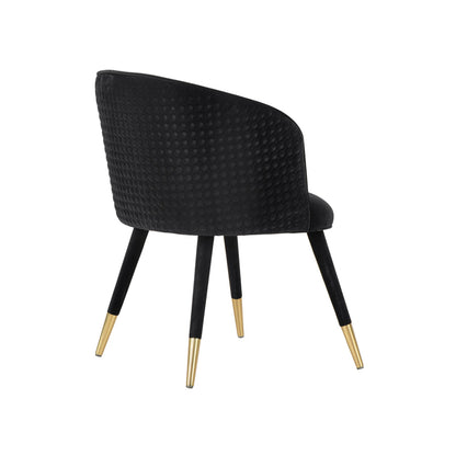 Bellucci Circles Dining Chair - Black - Brass Caps