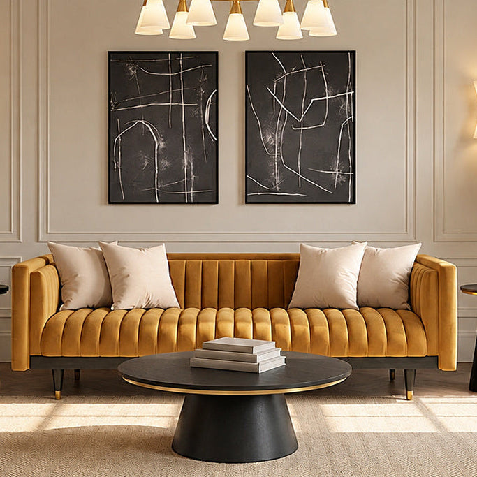 Metz Three Seater Sofa - Camel