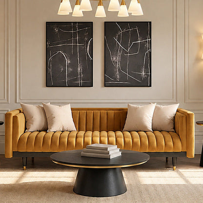 Metz Three Seater Sofa - Camel