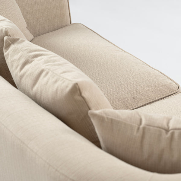 Pino Two Seat Sofa – Limestone – Silver Base