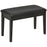 Classic Piano Bench Stool, PU Leather Padded Keyboard Stool with Rubber Wood Legs and Music Storage Compartment, Black