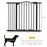 Metal 74-94cm Adjustable Pet Gate Safety Barrier w/ Auto-Close Door Black