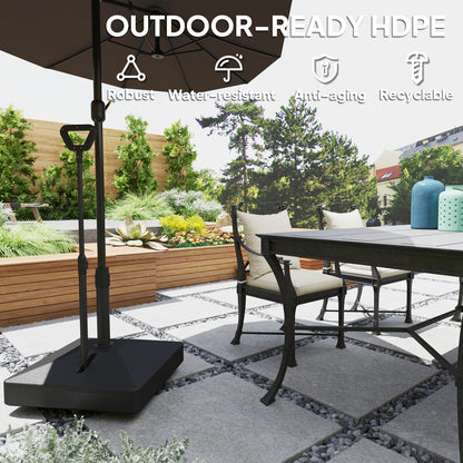 Garden Parasol Base Parasol Stand, Sand/Water Filled, Black