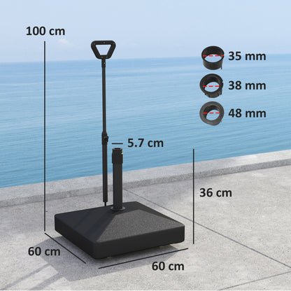Garden Parasol Base Parasol Stand, Sand/Water Filled, Black
