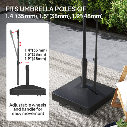 Garden Parasol Base Parasol Stand, Sand/Water Filled, Black