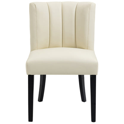 Set of 2 Hatfield Dining Chairs - Cream Faux leather