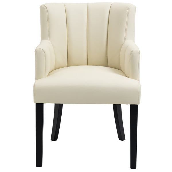 Hatfield Carver Chair - Cream Faux leather