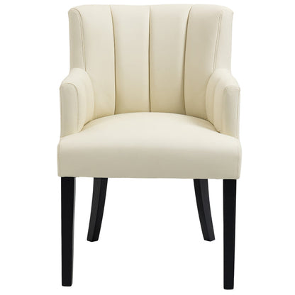 Hatfield Carver Chair - Cream Faux leather