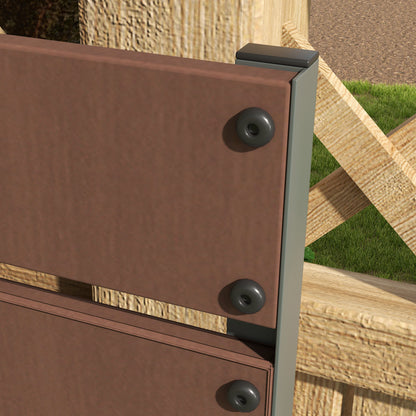 Raised Bed for Garden, Planter with Trellis for Climbing Plants, Vines, Planter Box with Drainage Gap, Brown