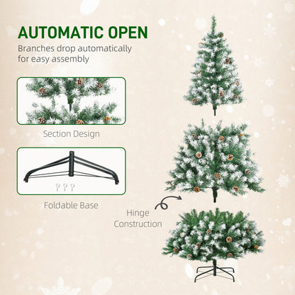 6FT Artificial Christmas Tree Xmas Indoor Decoration, Automatic Open