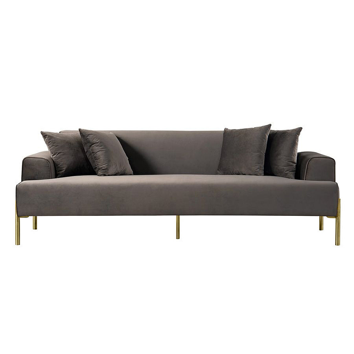 Duke Three Seat Sofa - Carbon - Brass base