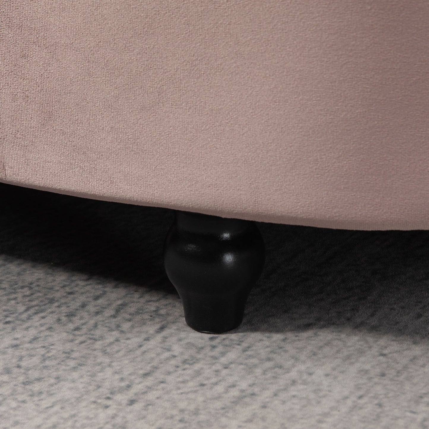 Semi-Circle Storage Ottoman Bench Tufted Upholstered Accent Footrest