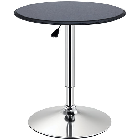 93cm Adjustable Round Bar Table w/ PVC Leather Steel Base Bistro Black