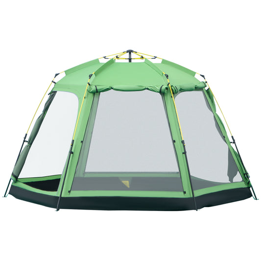 6 Person Camping Tent 2-Tier Pop-up Tent w/ Portable Carry Bag