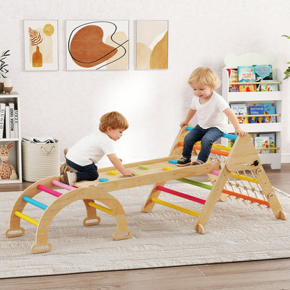 8-in-1 Toddler Climbing Frame, Play Triangle Set, Multicolour