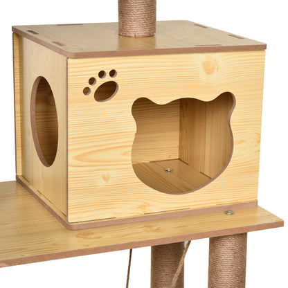 130cm Cat Tree for Large Cats with Scratching Posts Toy Ball Yellow