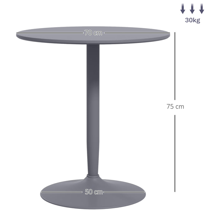 Round Dining Table w/ Steel Base, Non-slip Pad for Living Room Grey