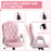 Home Office Chair with Adjustable Height Tilt Function Pink