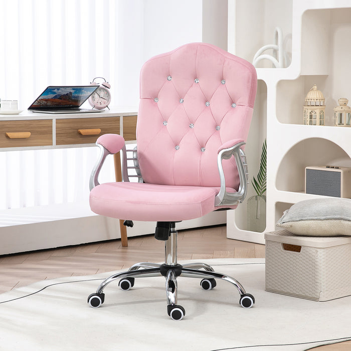 Home Office Chair with Adjustable Height Tilt Function Pink