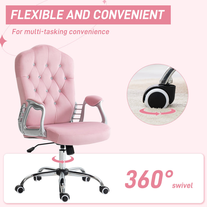 Home Office Chair with Adjustable Height Tilt Function Pink