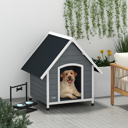 Dog Kennel Outdoor Dog House w/ Removable Floor, for Large Dogs, Grey