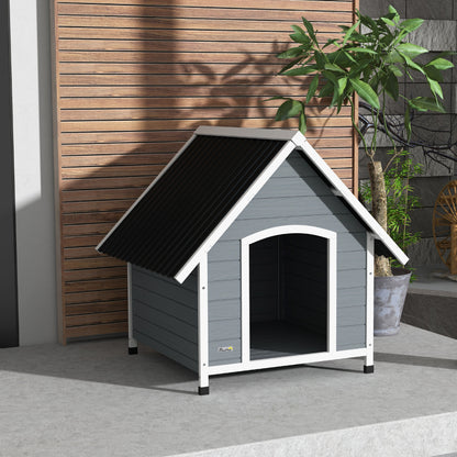 Dog Kennel Outdoor Dog House w/ Removable Floor, for Large Dogs, Grey