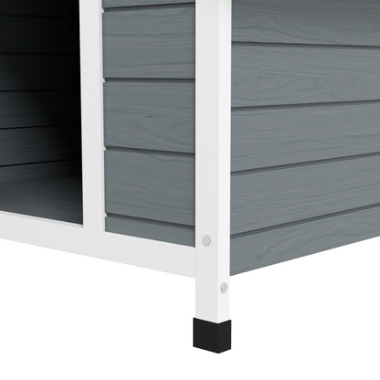 Dog Kennel Outdoor Dog House w/ Removable Floor, for Large Dogs, Grey