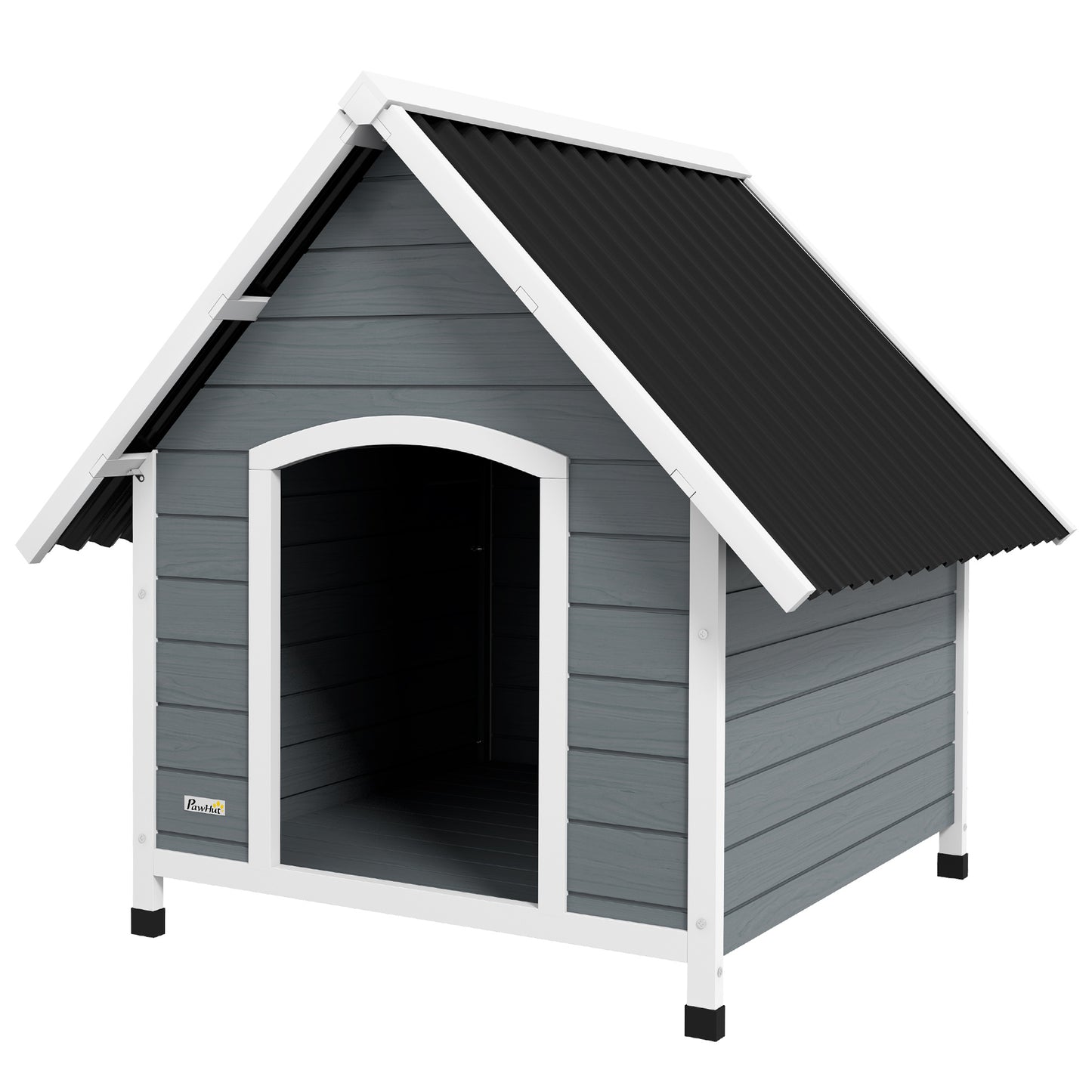 Dog Kennel Outdoor Dog House w/ Removable Floor, for Large Dogs, Grey