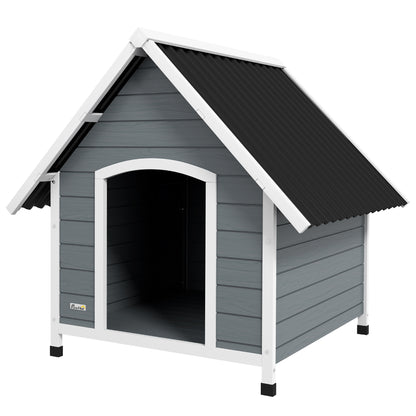Dog Kennel Outdoor Dog House w/ Removable Floor, for Large Dogs, Grey