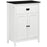 kleankin Bathroom Cabinet, Bathroom Storage Unit with Drawer, Double Door Cabinet, Adjustable Shelf for Living Room, White