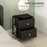 Bedside Table, PU Leather Side Table with 2 Drawers, Bedside Cabinet with Steel Legs for Bedroom, Living Room, Black