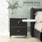 Bedside Table, PU Leather Side Table with 2 Drawers, Bedside Cabinet with Steel Legs for Bedroom, Living Room, Black