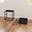 Bedside Table, PU Leather Side Table with 2 Drawers, Bedside Cabinet with Steel Legs for Bedroom, Living Room, Black