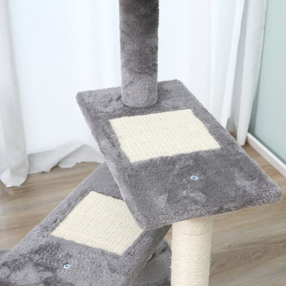 100 cm Cat Tree for Indoor Cats Kitten Scratch Scratching Post Climbing Tower Activity Center Grey
