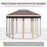 Hexagon Pop Up Gazebo Outdoor Patio Gazebo Double Roof Instant Shelter with Netting, 3 x 4m, Khaki