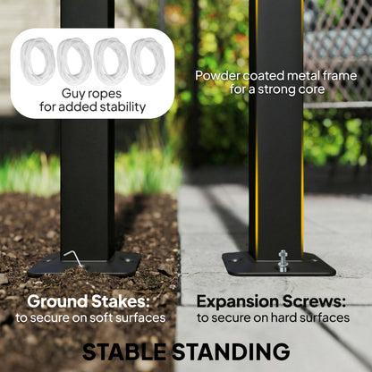 3 x 4 m Outdoor Garden Gazebo with UPF50+ Double Roof, Dark Grey