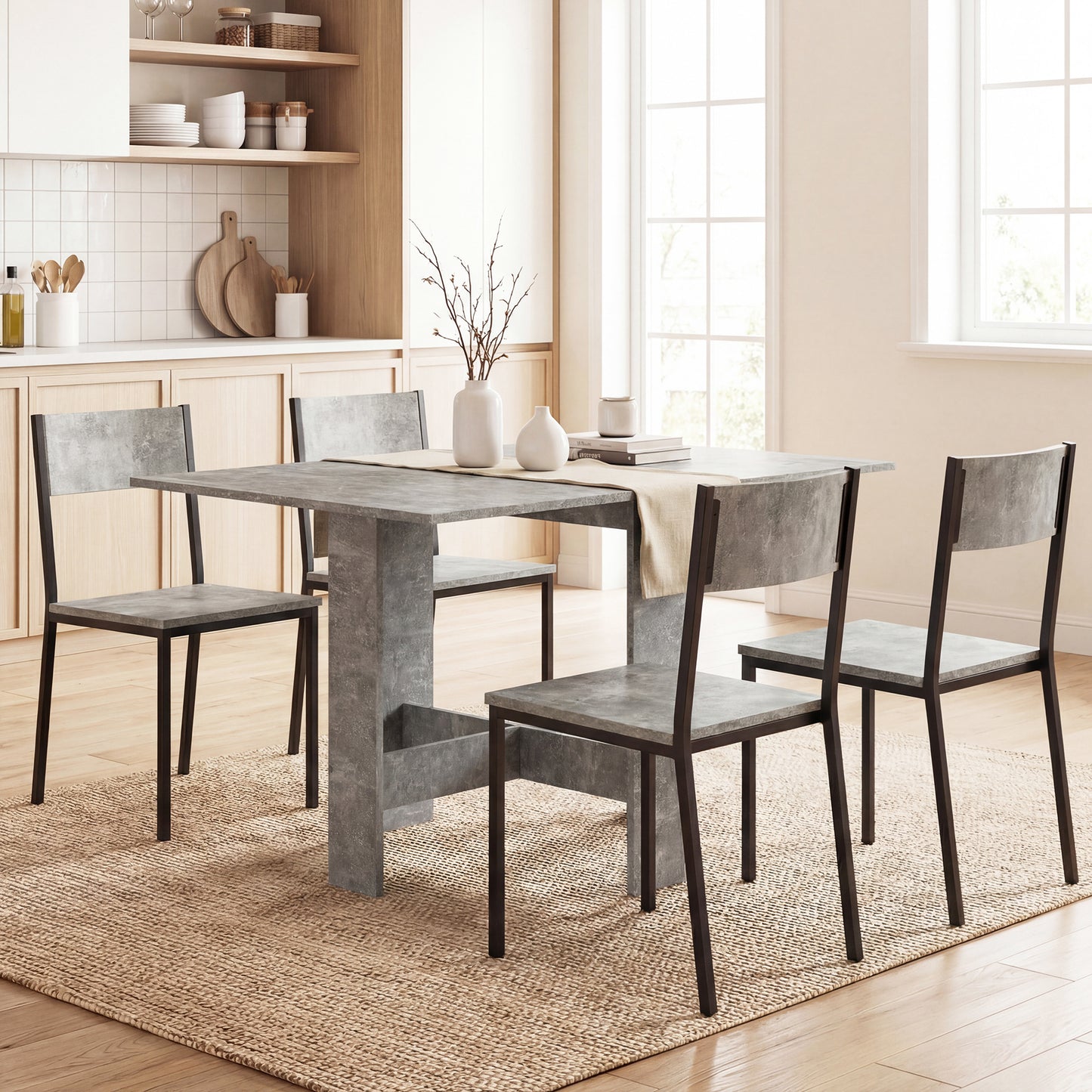 Wooden Folding Table Writing Desk Grey