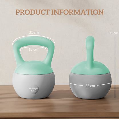 12KG Kettlebell with Soft Body and Non-Slip Handle, Grey and Green