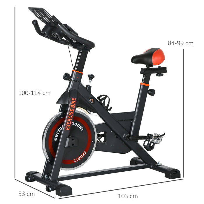 8kg Flywheel Exercise Bike with Adjustable Height, Resistance, Black