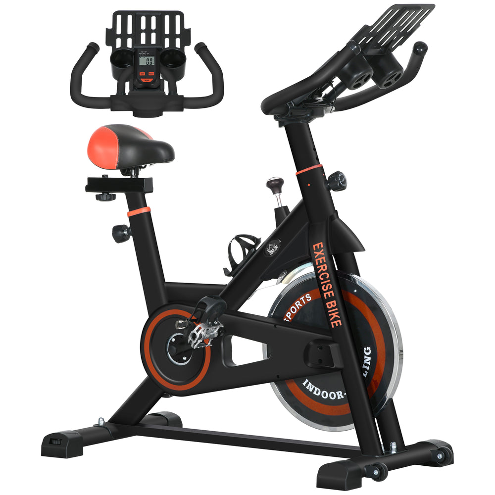 8kg Flywheel Exercise Bike with Adjustable Height, Resistance, Black