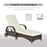 Garden Rattan Furniture Single Sun Lounger Recliner Bed Reclining Chair Patio Outdoor Wicker Weave Adjustable Headrest - Brown