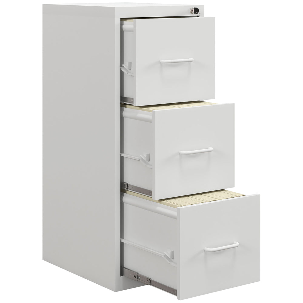 3 Drawer Filing Cabinet Steel File Cabinet for A4 Letter Size White