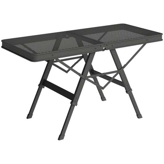 3 ft Folding Camping Table w/ Adjustable Heights & Mesh Desktop