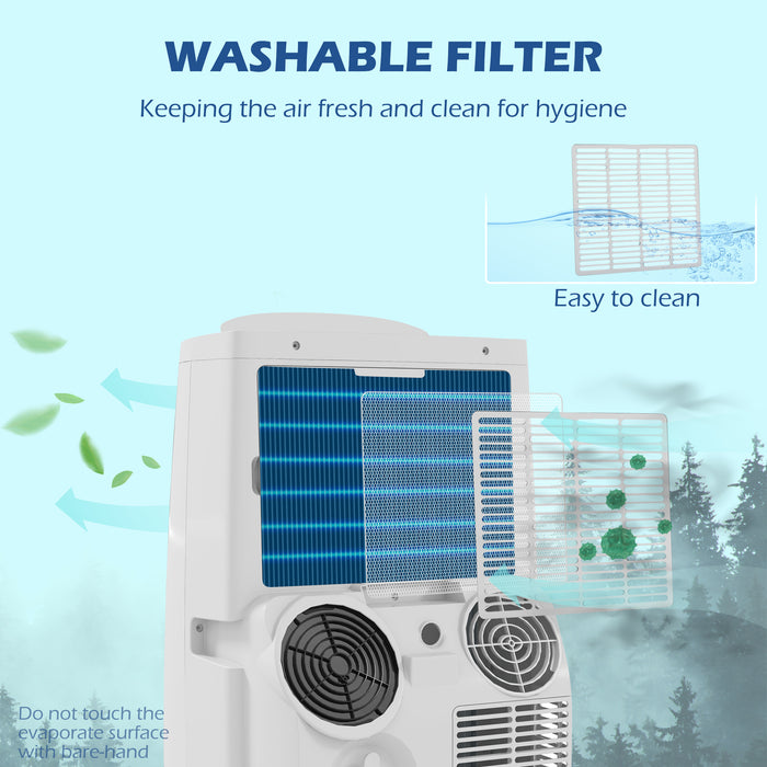 14,000 BTU Mobile Air Conditioner for Room up to 40m¬≤, with Dehumidifier, 24H Timer, Wheels, Window Mount Kit