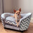 Dog Sofa Pet Couch for XS Dogs w/ Removable Sponge Padded Cushion - Grey