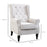 Wingback Accent Chair, Retro Upholstered Button Tufted Occasional Chair for Living Room and Bedroom, Cream White