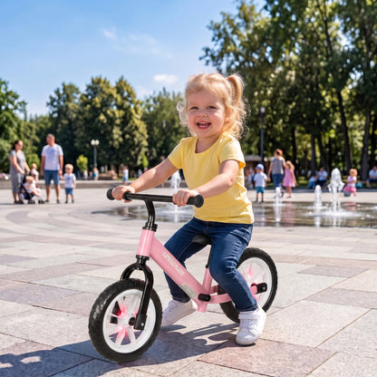 11.2" Balance Bike with Lighting Wheels for 2-5 Years, Pink